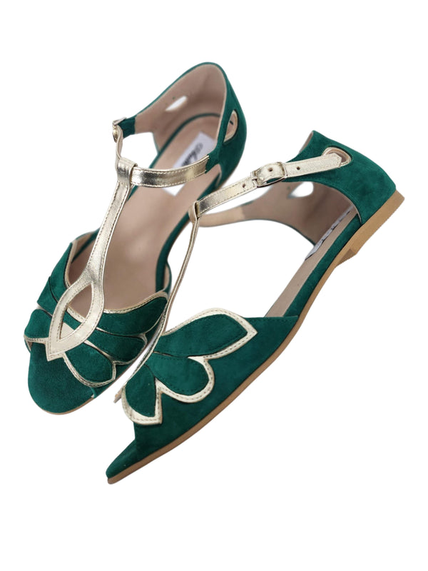 Balerini din piele naturala Butterfly