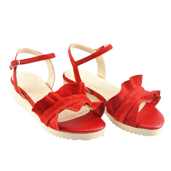 Sandale din piele intoarsa Serena