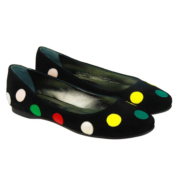 Balerini din piele naturala intoarsa Bamby