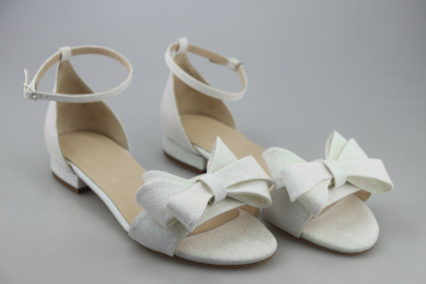 Sandale din glitter alb Comfy bridal sandals