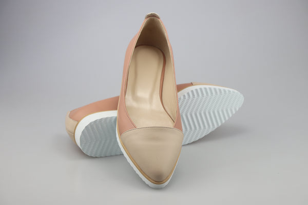 Balerini dama din piele naturala feather