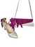 Set Pantofi dama si Plic din piele naturala ivory si piele intoarsa fuchsia