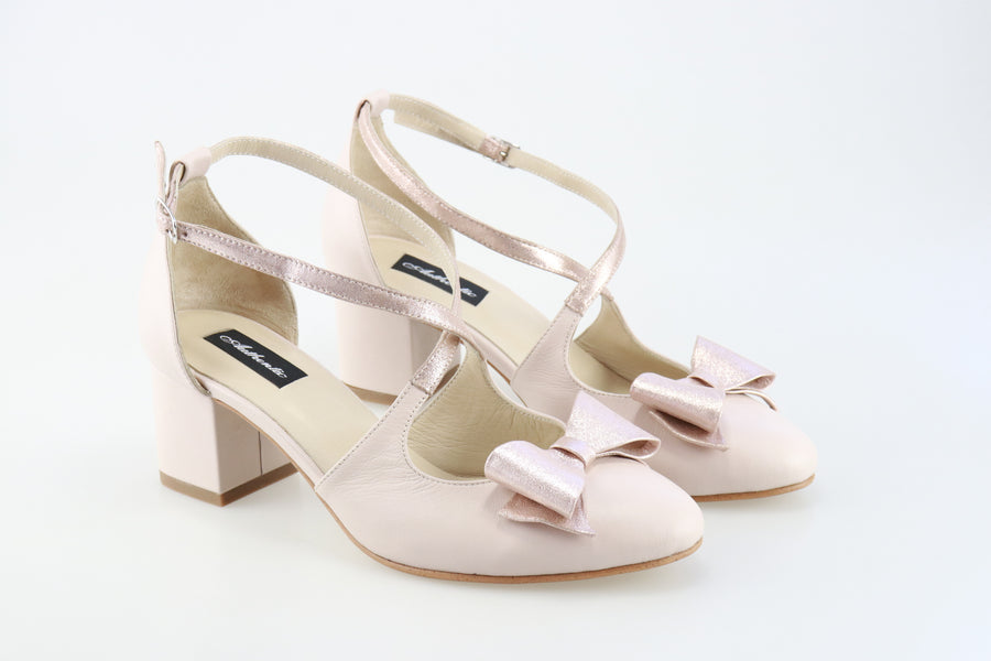 Pantofi din piele naturala Nude Elegance