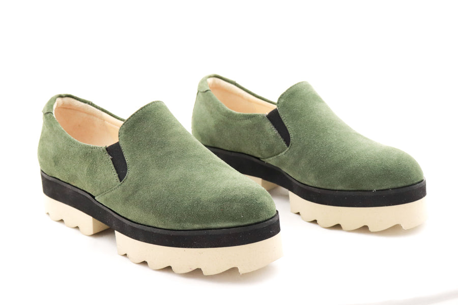 Pantofi din piele naturala Eternal Green