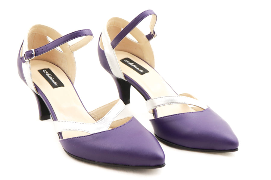 Pantofi din piele naturala Electric Purple