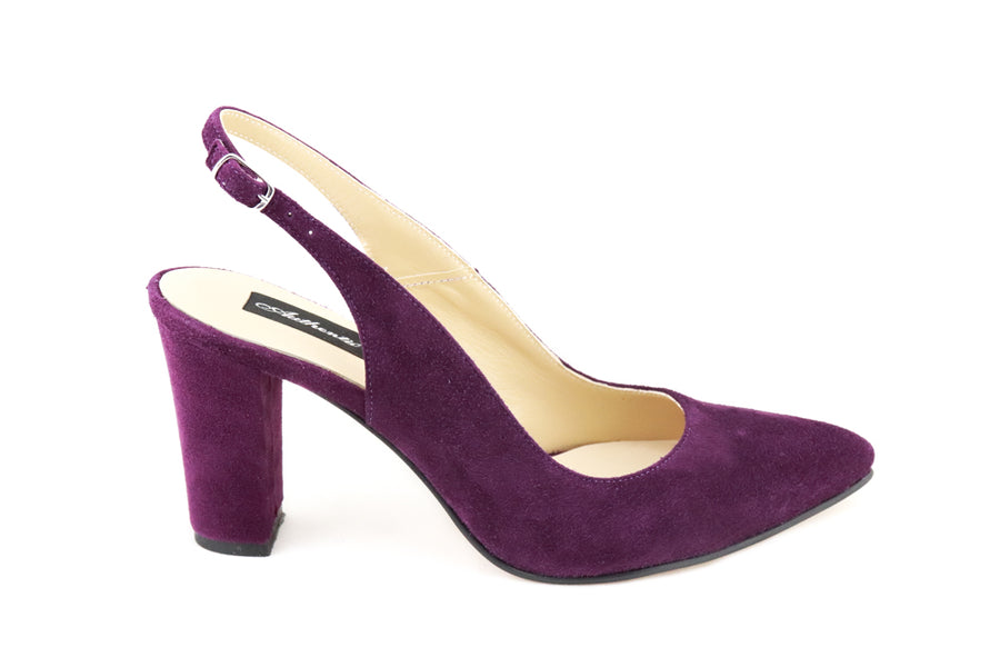 Pantofi din piele naturala Purple Petal